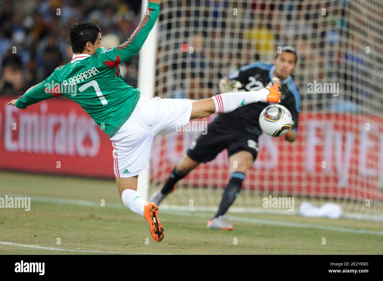 Mexico's Pablo Barrera during the 2010 FIFA World Cup South Africa 1/8 of final Soccer match, Argentina vs Mexico at Soccer City football stadium in Johannesburg, South Africa on June 27, 2010. Argentina won 3-1. Photo by Henri Szwarc/ABACAPRESS.COM Stock Photo