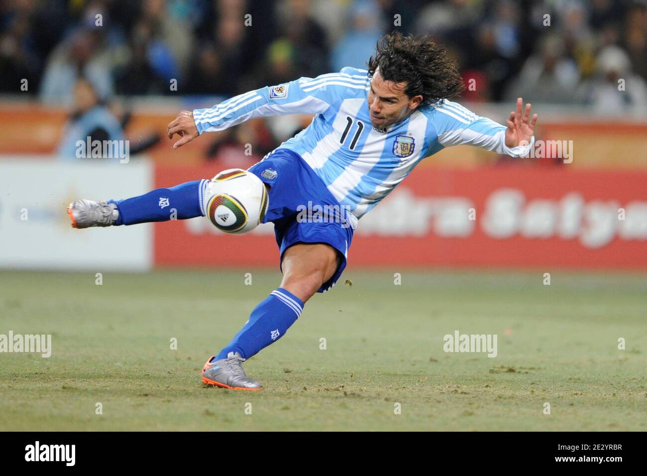 Argentina's Carlos Tevez during the 2010 FIFA World Cup South