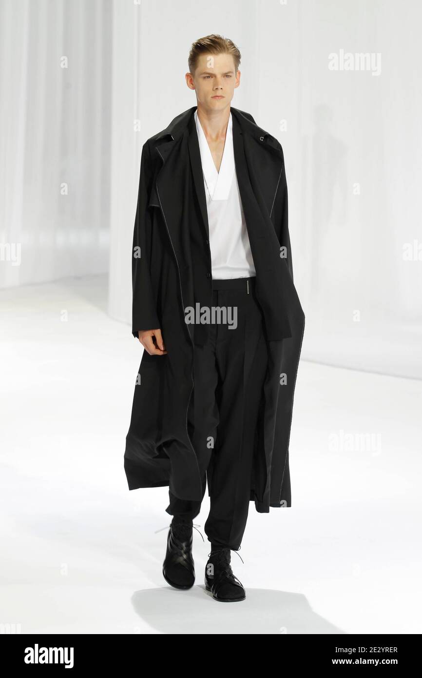A model wears a creation by designer Kris Van Assche for Dior Homme Men's  Spring-Summer