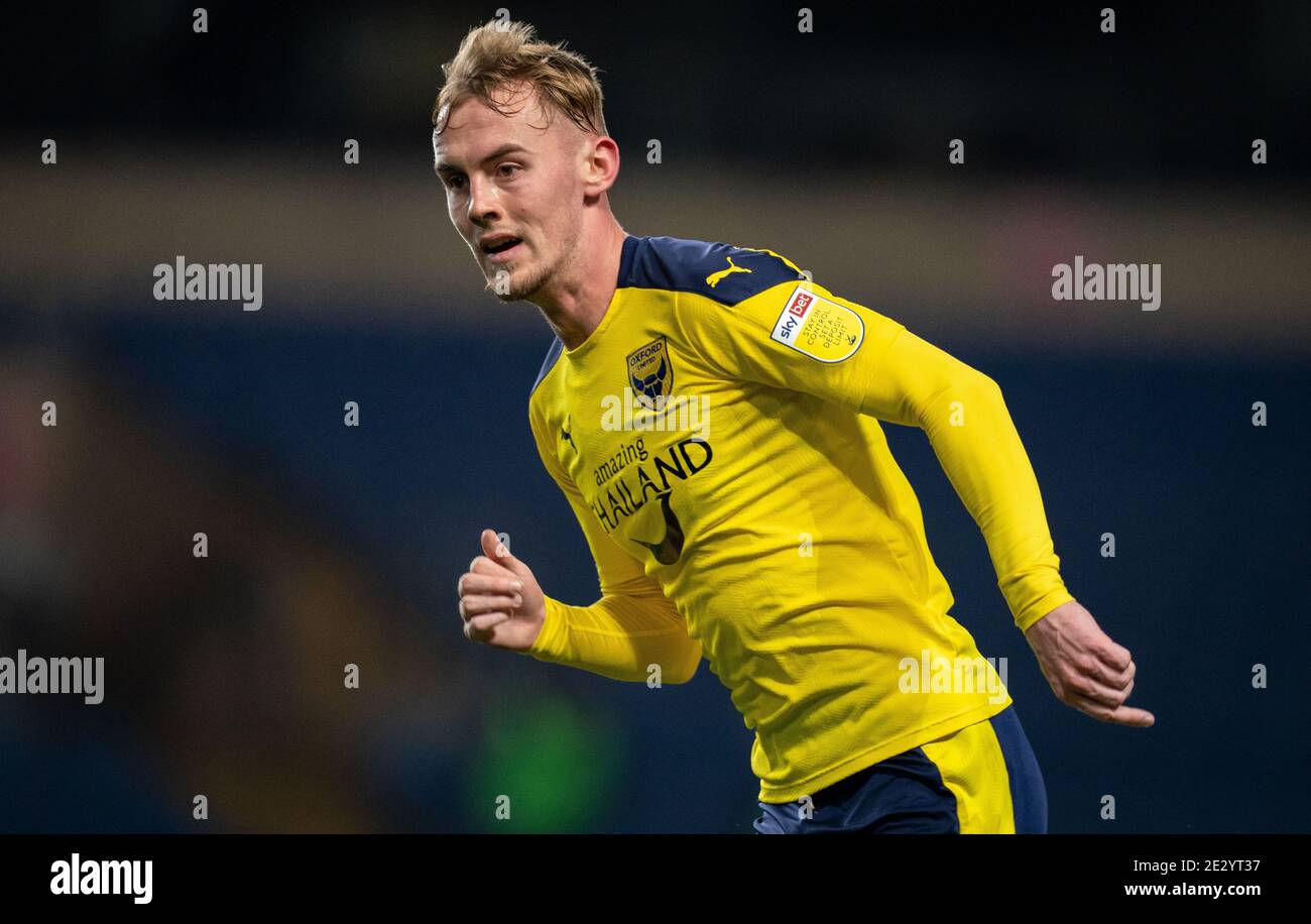 Oxford, UK. 12th Jan, 2021. Mark Sykes of Oxford United during the EFL 'Papa John's' Trophy behind closed match between Oxford United and Cambridge United at the Kassam Stadium, Oxford, England on 12 January 2021. Photo by Andy Rowland/PRiME Media Images. Credit: PRiME Media Images/Alamy Live News Stock Photo