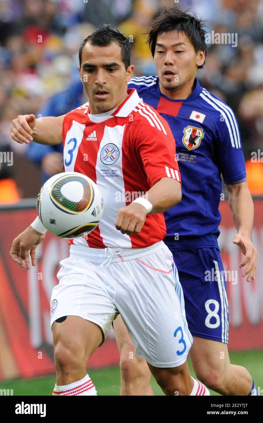 Paraguay's Roque Santa Cruz during the 2010 FIFA World Cup South Africa 1/8  of final Soccer match, Paraguay vs Japan at Loftus Versfeld football  stadium in Pretoria, South Africa on June 29