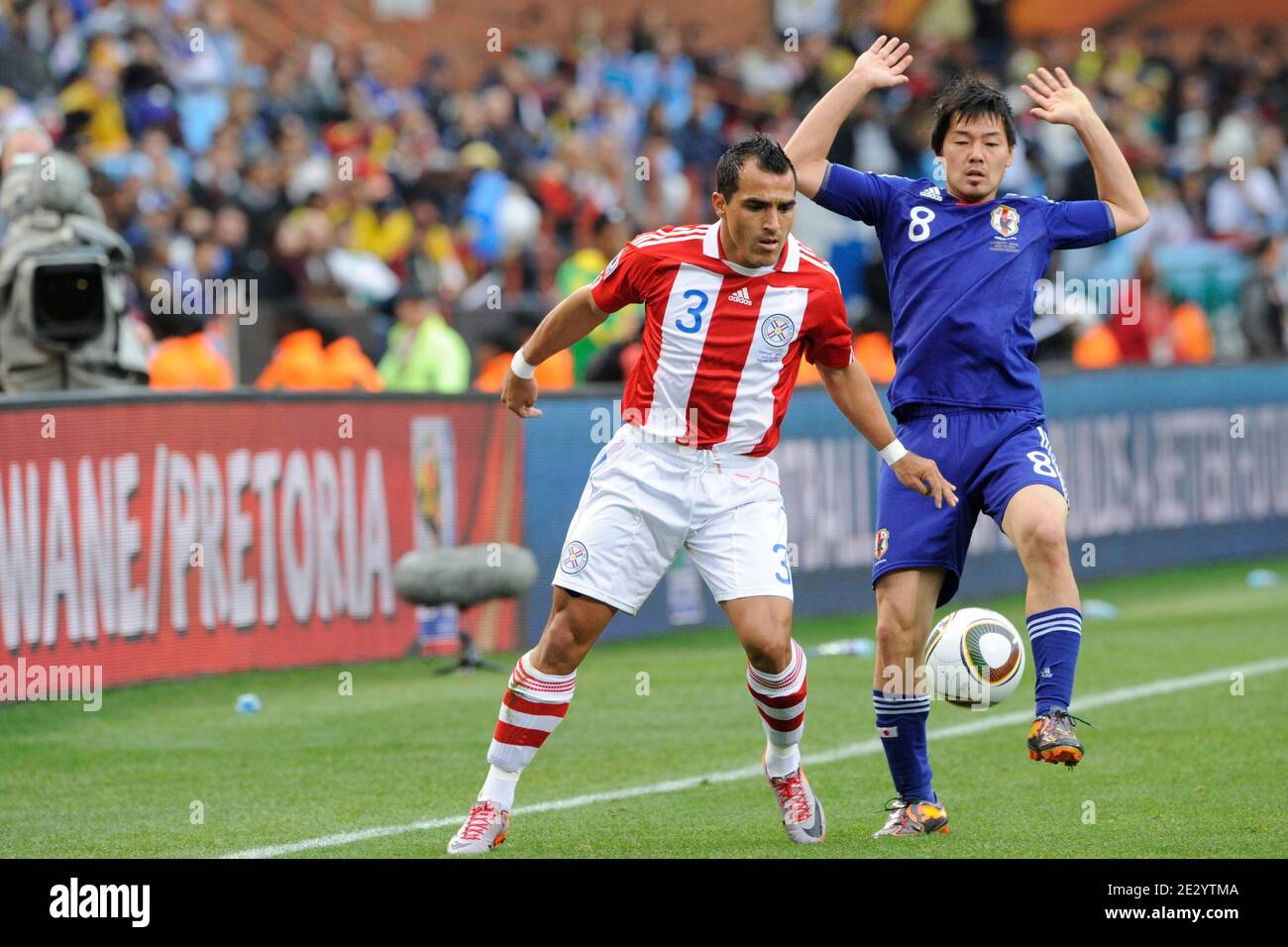 Paraguay's Roque Santa Cruz during the 2010 FIFA World Cup South Africa 1/8  of final Soccer match, Paraguay vs Japan at Loftus Versfeld football  stadium in Pretoria, South Africa on June 29