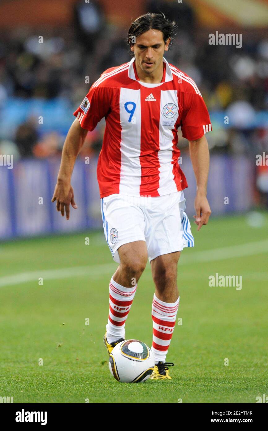 Paraguay's Roque Santa Cruz during the 2010 FIFA World Cup South Africa 1/8  of final Soccer match, Paraguay vs Japan at Loftus Versfeld football  stadium in Pretoria, South Africa on June 29