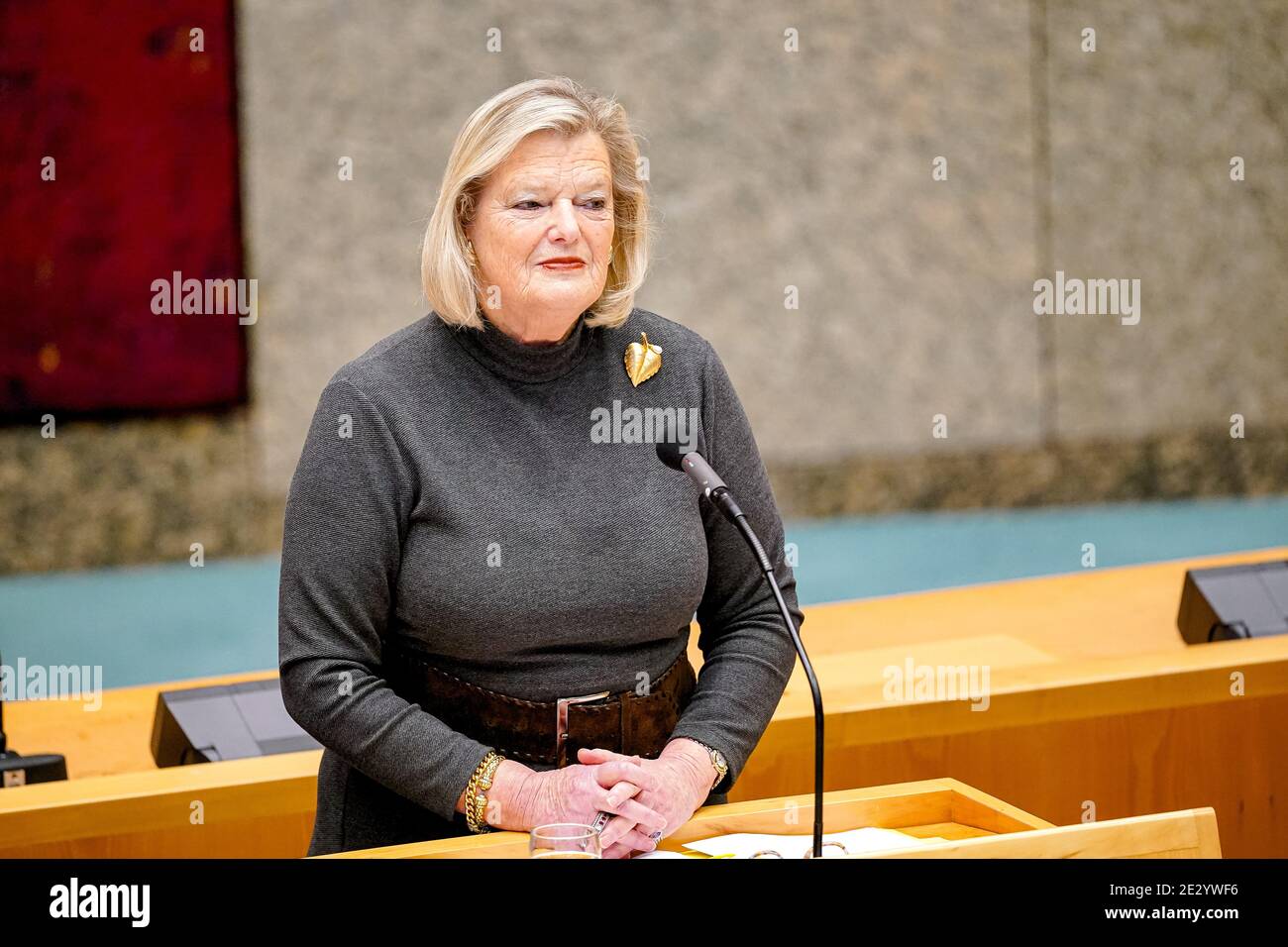 The Hague Netherlands January 12 Secretary Of State For Justice And Safety Ankie Broekers Knol Seen During The Plenary Debate In The Tweede Kamer Stock Photo Alamy