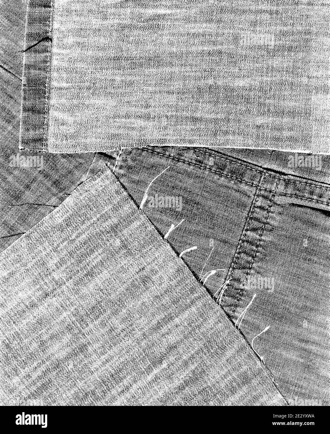 Denim fabric texture seams Black and White Stock Photos & Images - Alamy