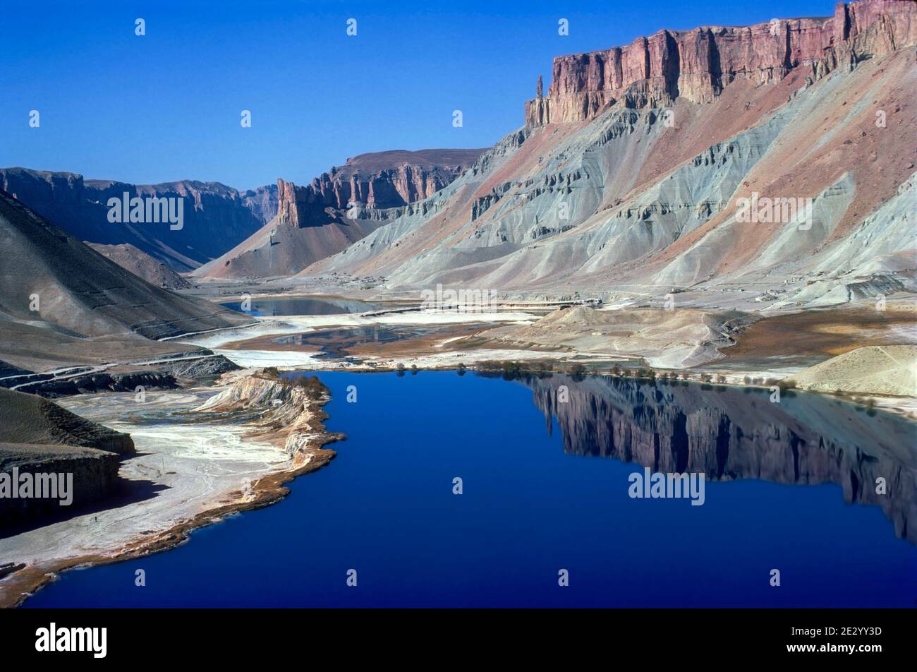Band e Amir naturally formed lake Bamyan Province Central Afghanistan Stock Photo