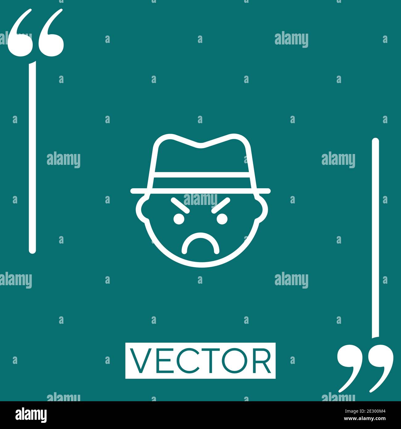gangster vector icon Linear icon. Editable stroke line Stock Vector