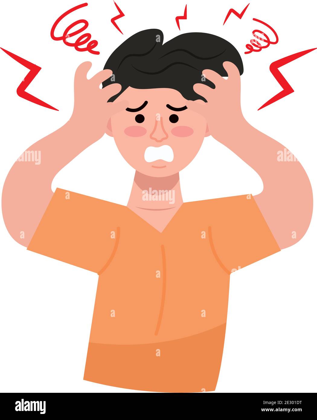 man with bipolar disorder and schizophrenia character Stock Vector