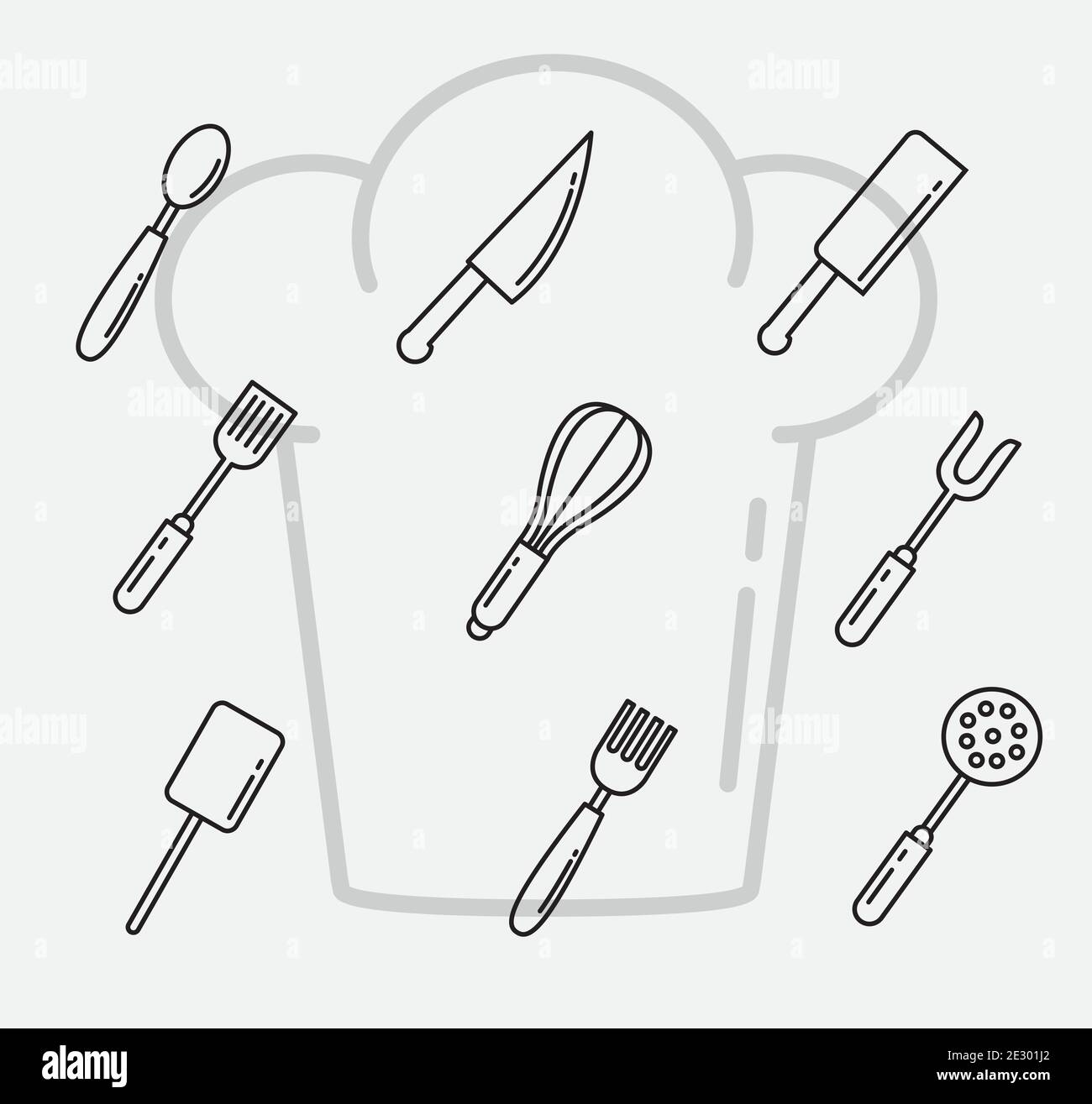 bundle of nine kitchen utensils set icons Stock Vector Image & Art - Alamy