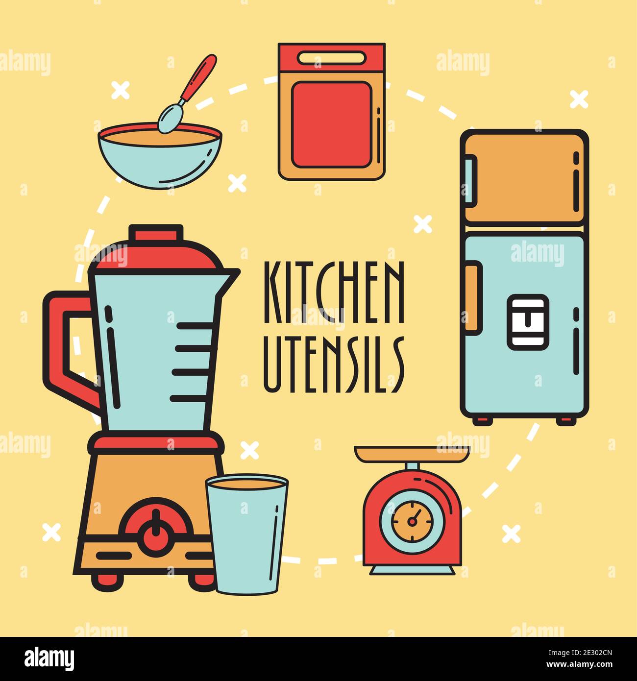 https://c8.alamy.com/comp/2E302CN/bundle-of-thirteen-kitchen-utensils-set-icons-2E302CN.jpg