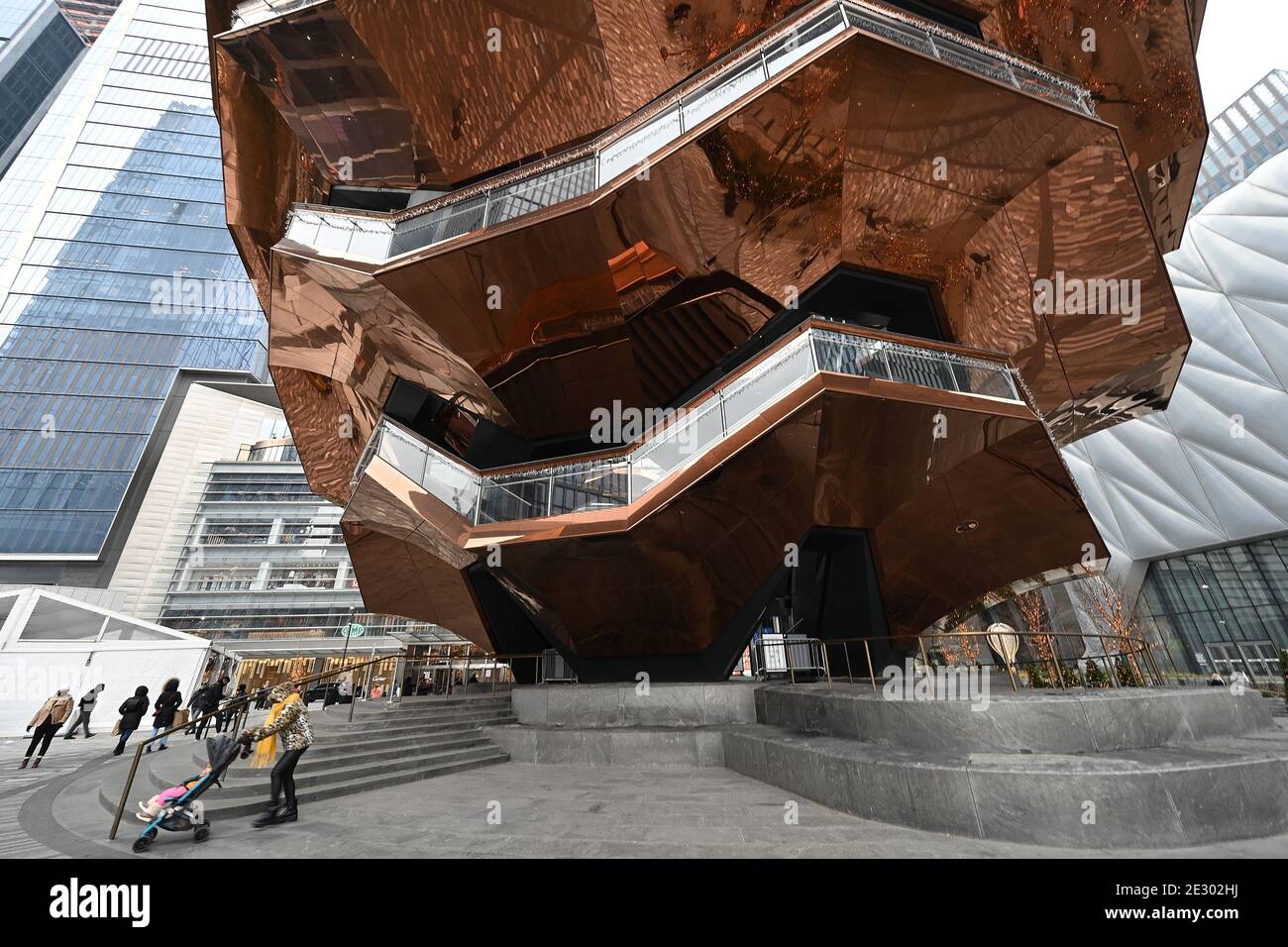 New York USA. 15th Jan 2021. The sculpture known as the Vessel