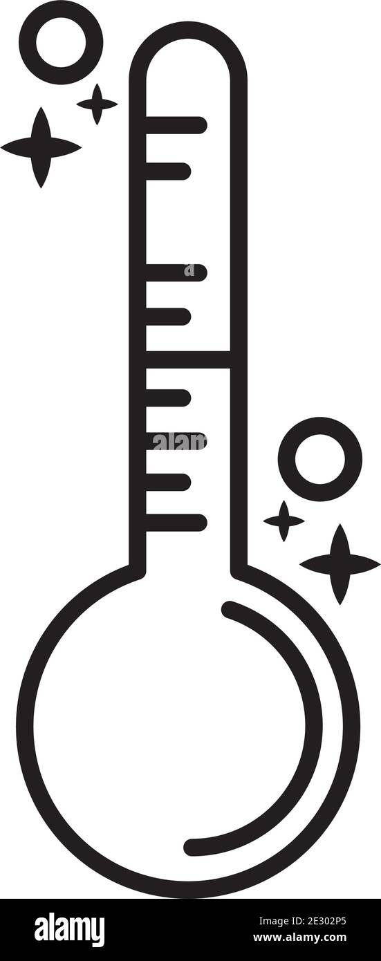 thermometer temperature measure with covid19 line style Stock Vector ...