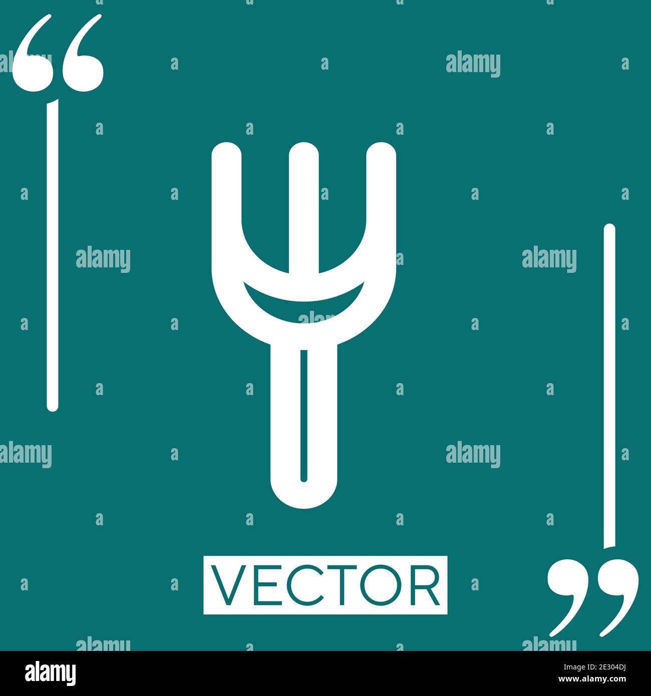 fork eating or gardening tool outline vector icon Linear icon. Editable stroke line Stock Vector