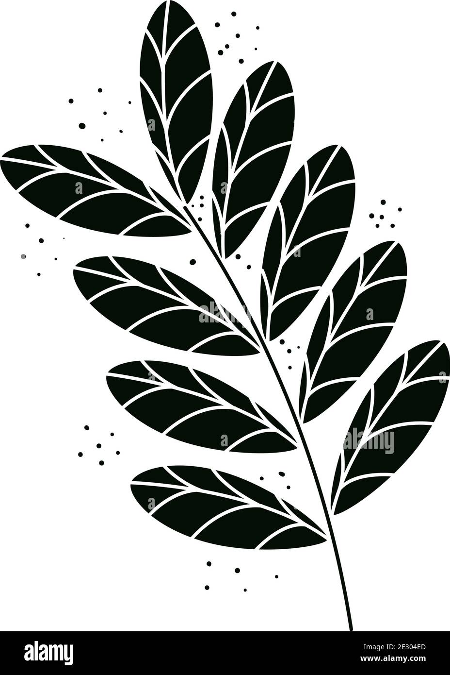 branch with black leafs plant nature icon Stock Vector Image & Art - Alamy