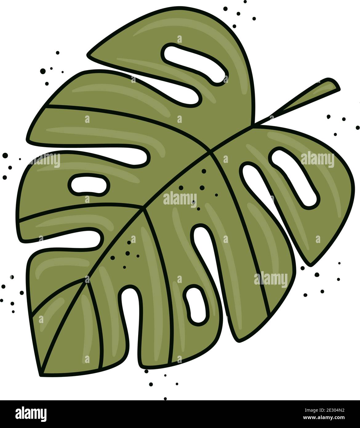 green tropical leaf plant ecology nature icon Stock Vector Image & Art ...