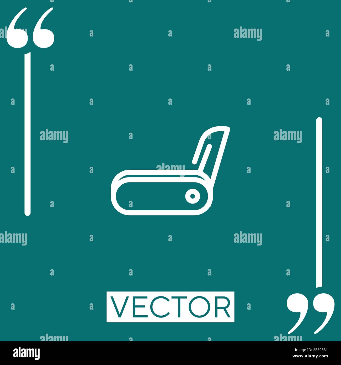 swiss knife vector icon Linear icon. Editable stroke line Stock Vector
