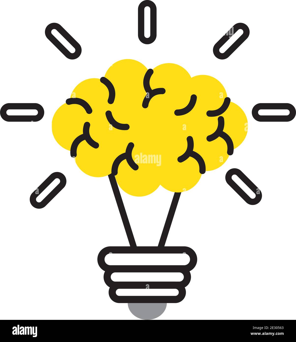 Half brain bulb innovation Stock Vector Images - Alamy