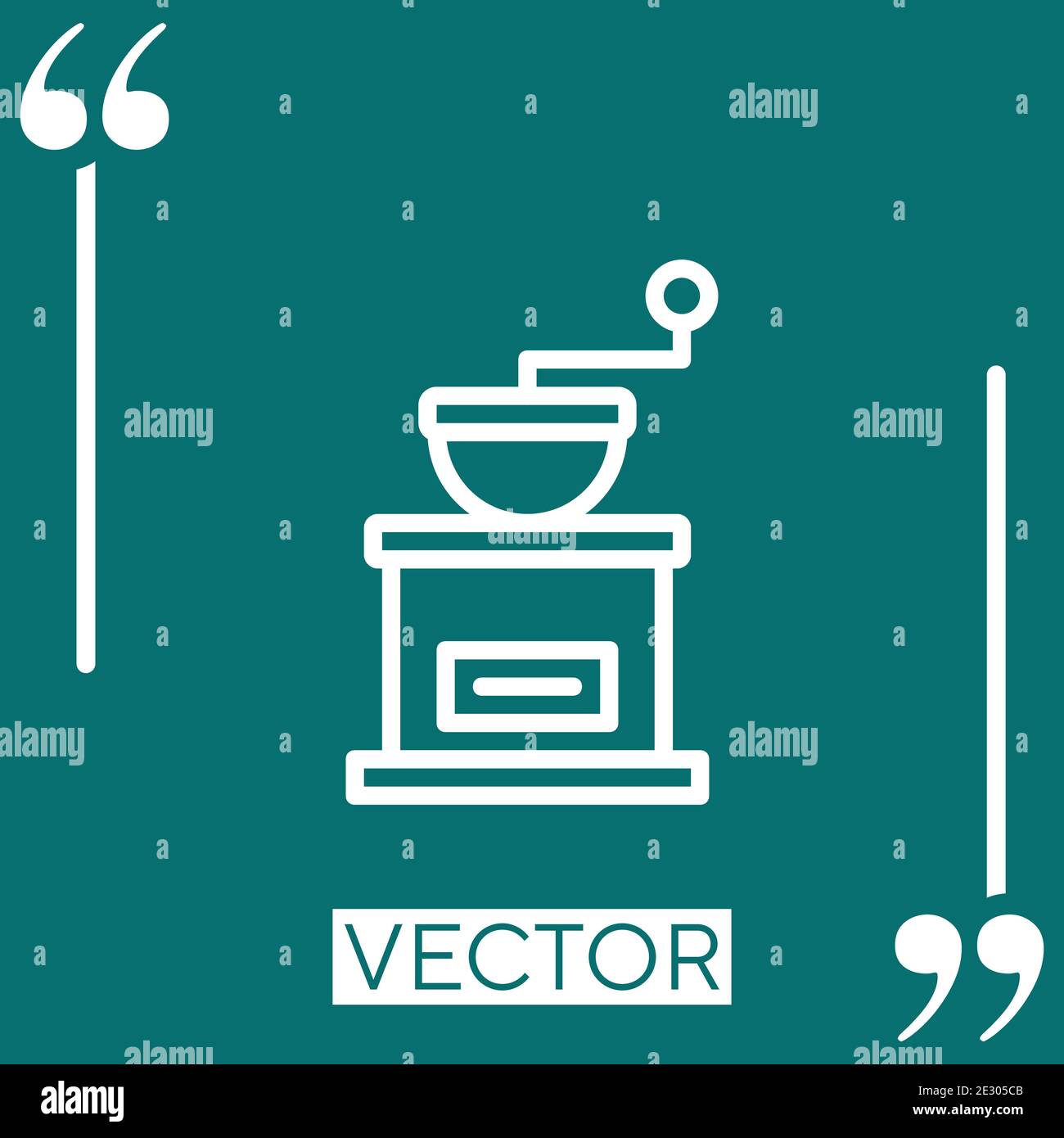 coffee grinder vector icon Linear icon. Editable stroke line Stock ...