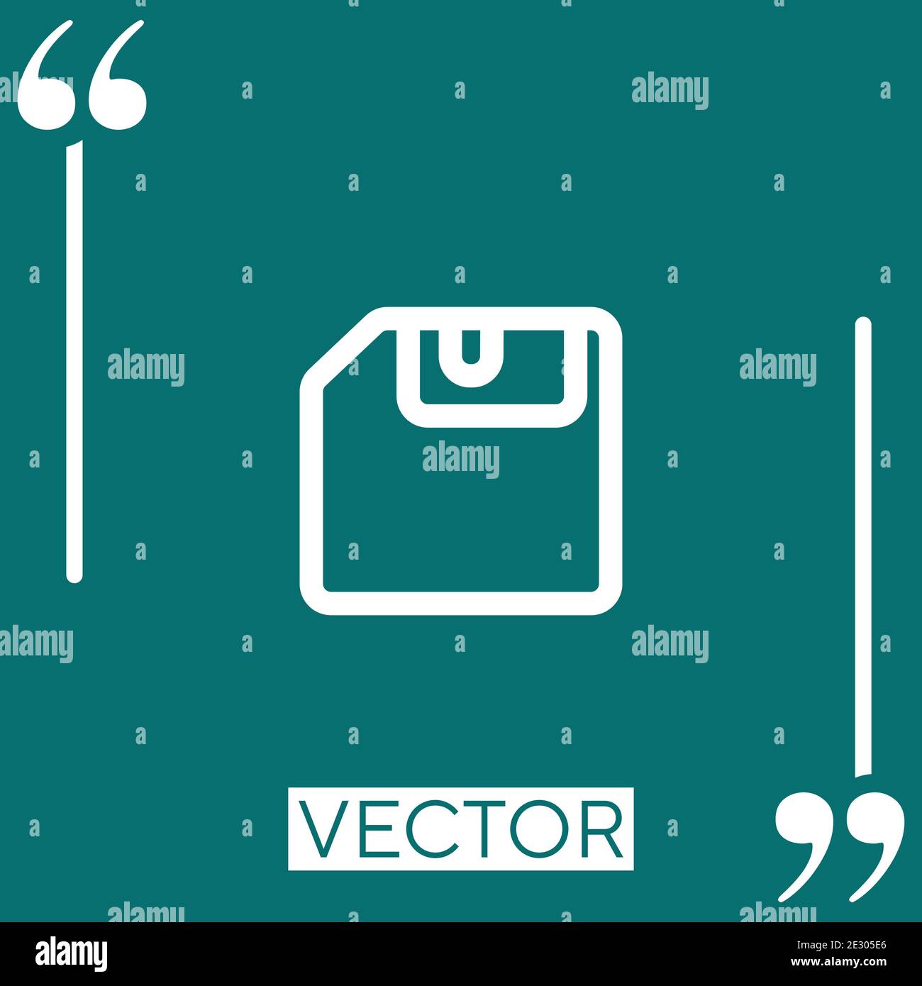 save outlined diskette vector icon Linear icon. Editable stroke line Stock Vector