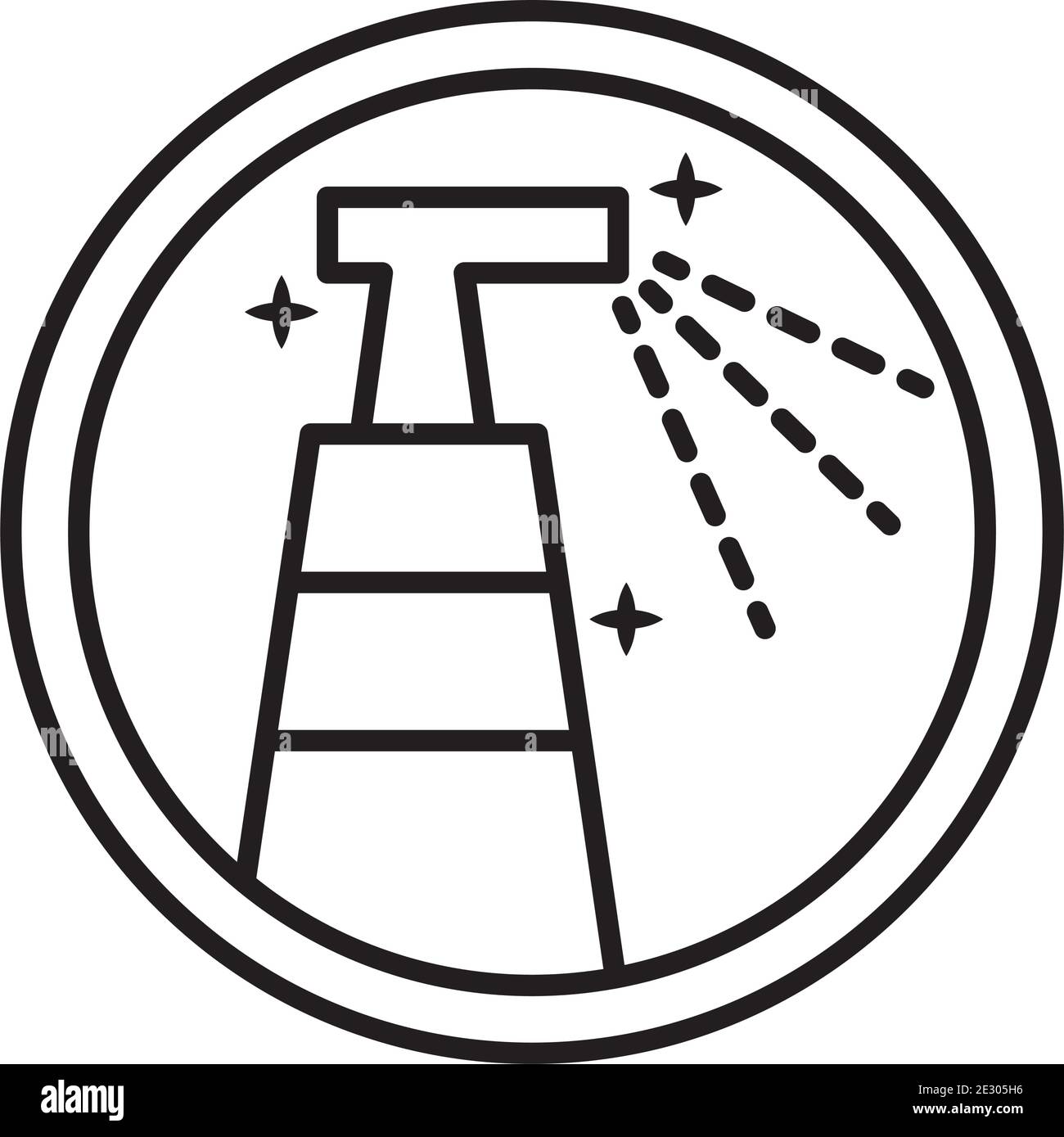 disinfectant splash bottle in stamp line style icon Stock Vector Image ...