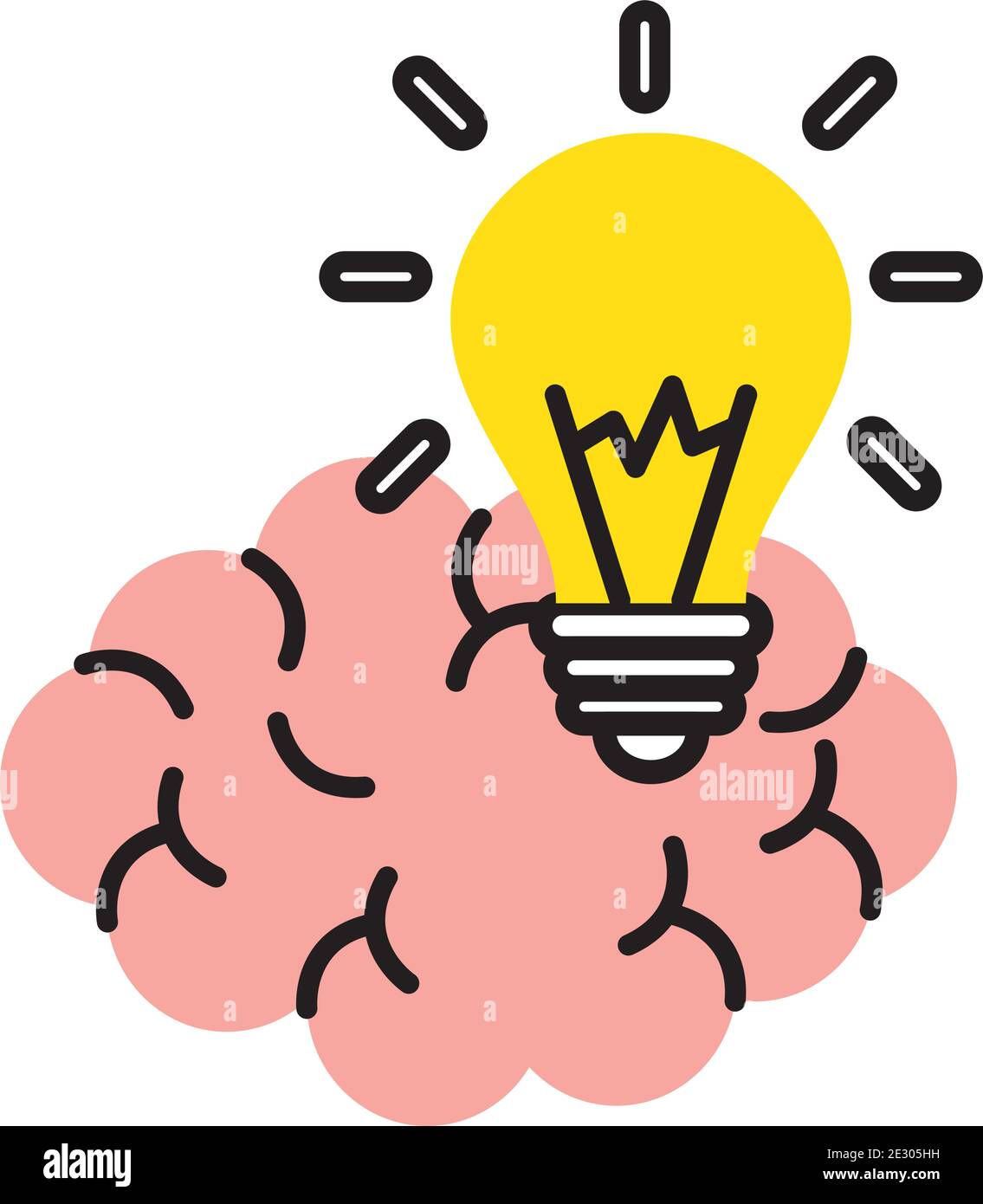 Half brain bulb innovation Stock Vector Images - Alamy