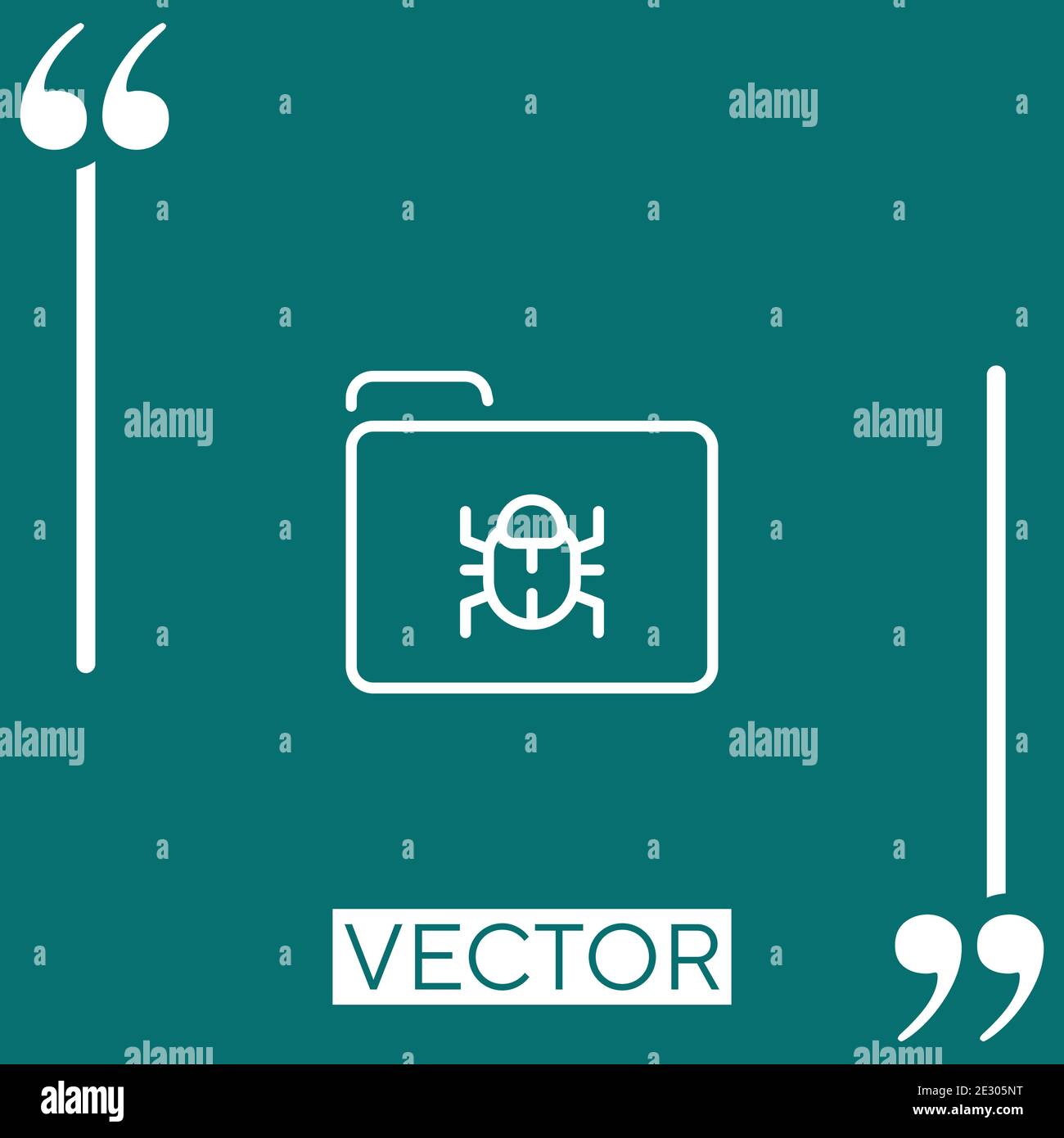 infected folder vector icon Linear icon. Editable stroked line Stock Vector
