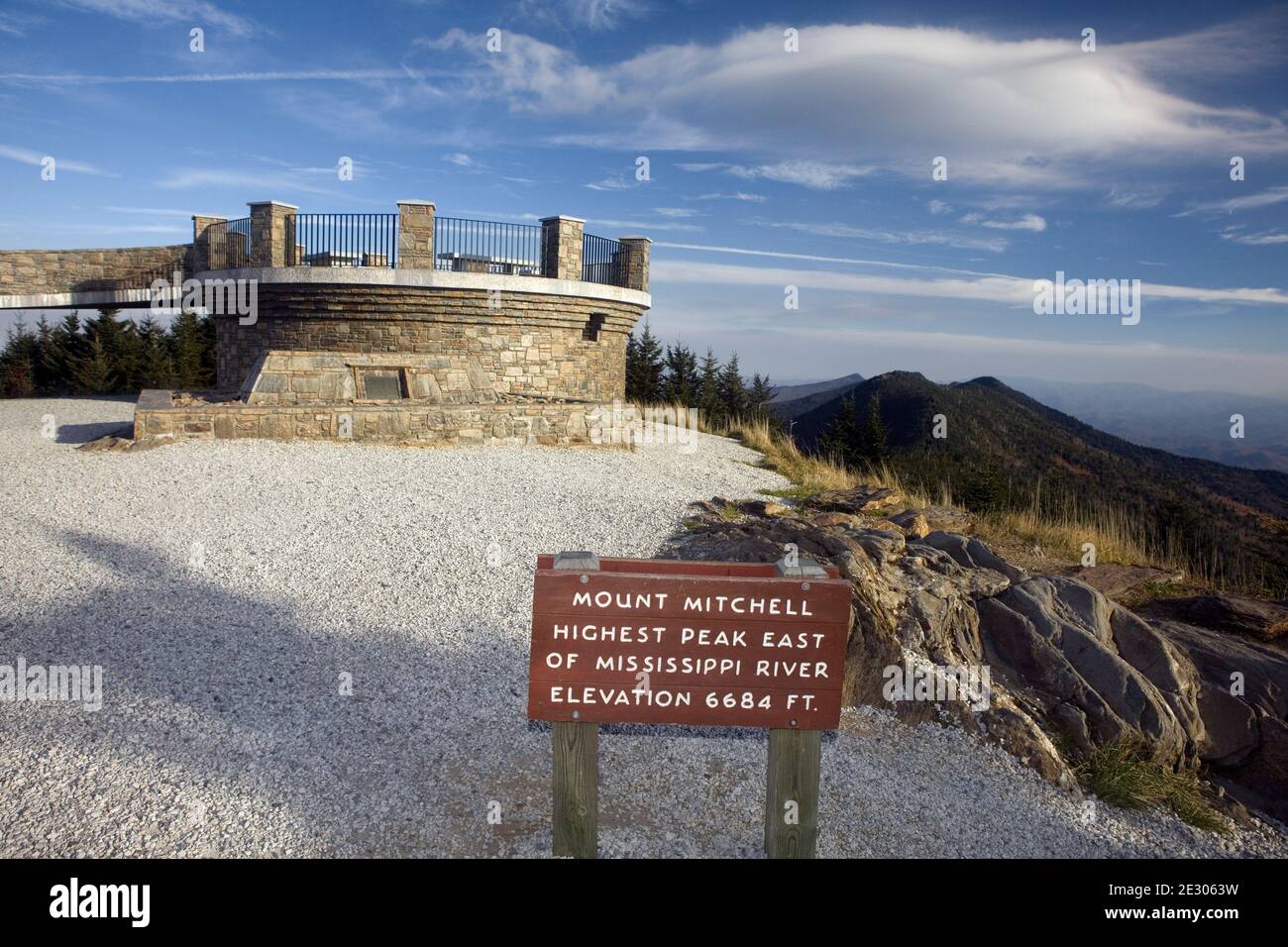 NC00245-00...NORTH CAROLINA - The top of Mount Mitchell the higest point east of the Mississippi located in Mount Mitchell State Park. Stock Photo