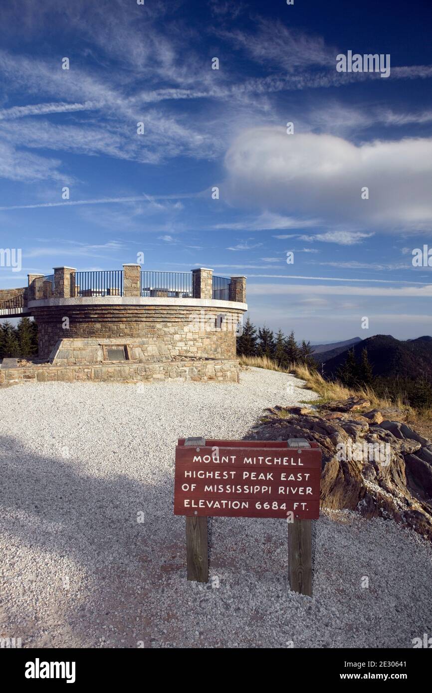NC00246-00...NORTH CAROLINA - The top of Mount Mitchell the higest point east of the Mississippi located in Mount Mitchell State Park. Stock Photo
