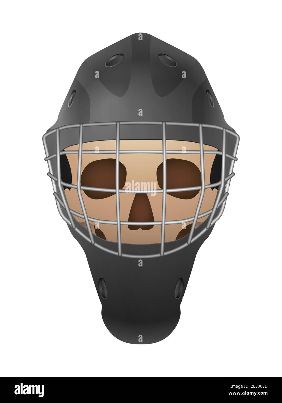 Hockey goalie mask skull on a white background. Vector illustration