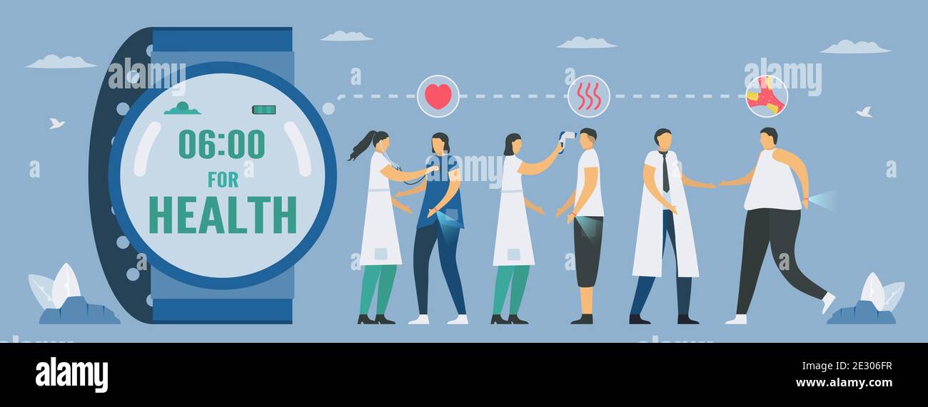 Doctor checking heart rate Stock Vector Images - Alamy