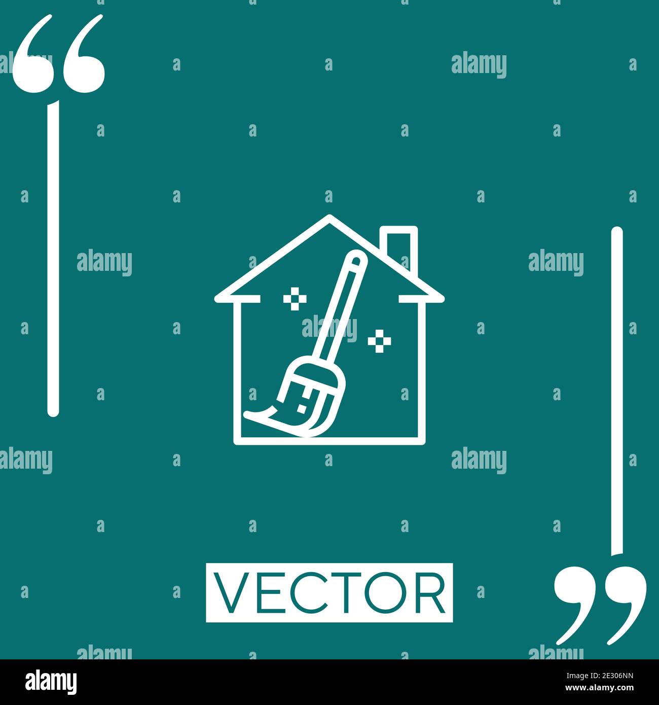 house cleaning vector icon Linear icon. Editable stroked line Stock Vector