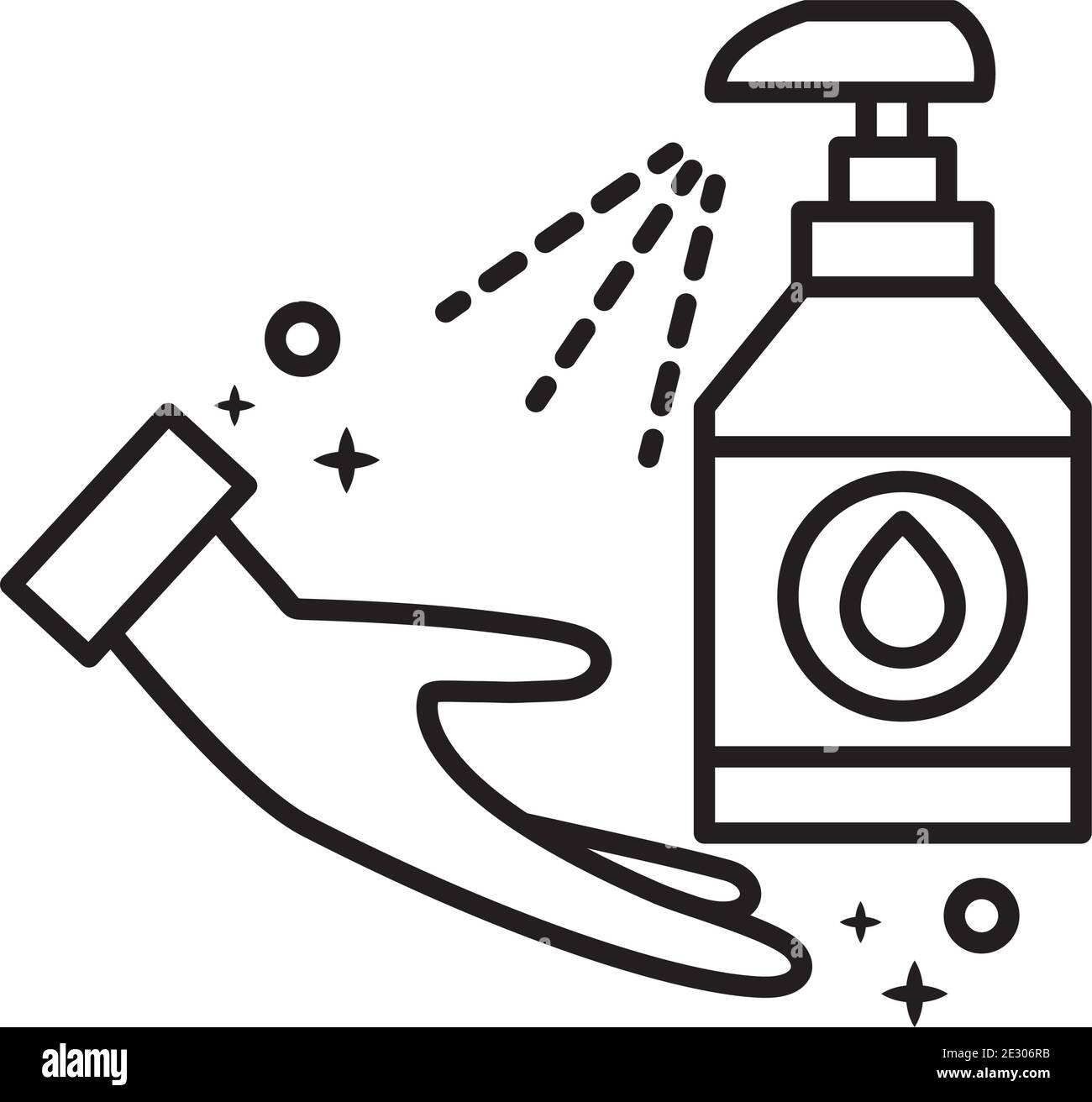 hand with antibacterial soap bottle line style icon Stock Vector Image ...