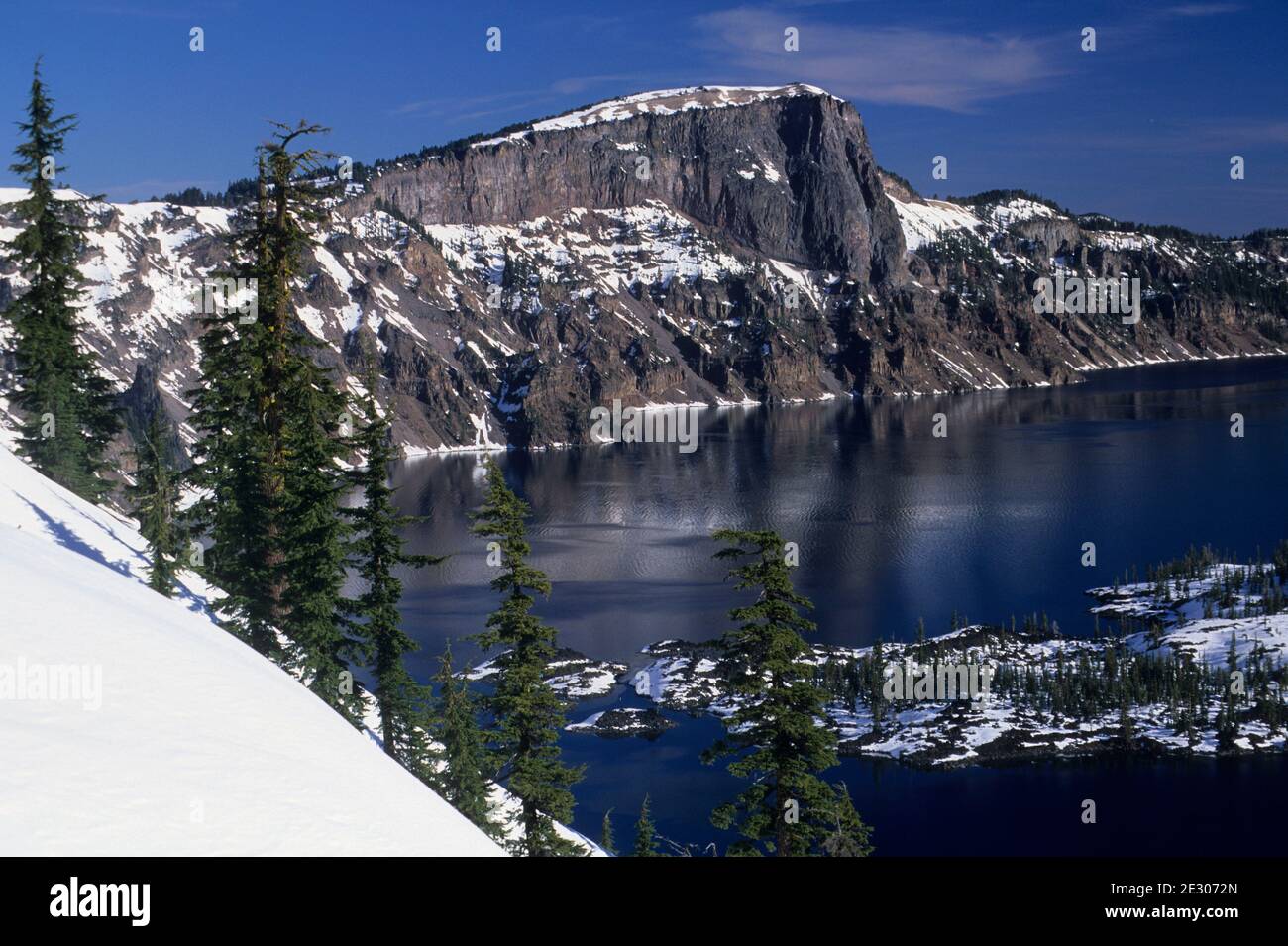 Llao Rock & Crater Lake, Crater Lake National Park, Oregon Stock Photo