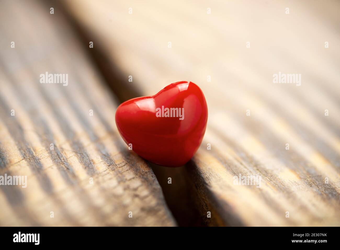 Valentines Day background with hearts. Red heart on old wood. Holidays ...
