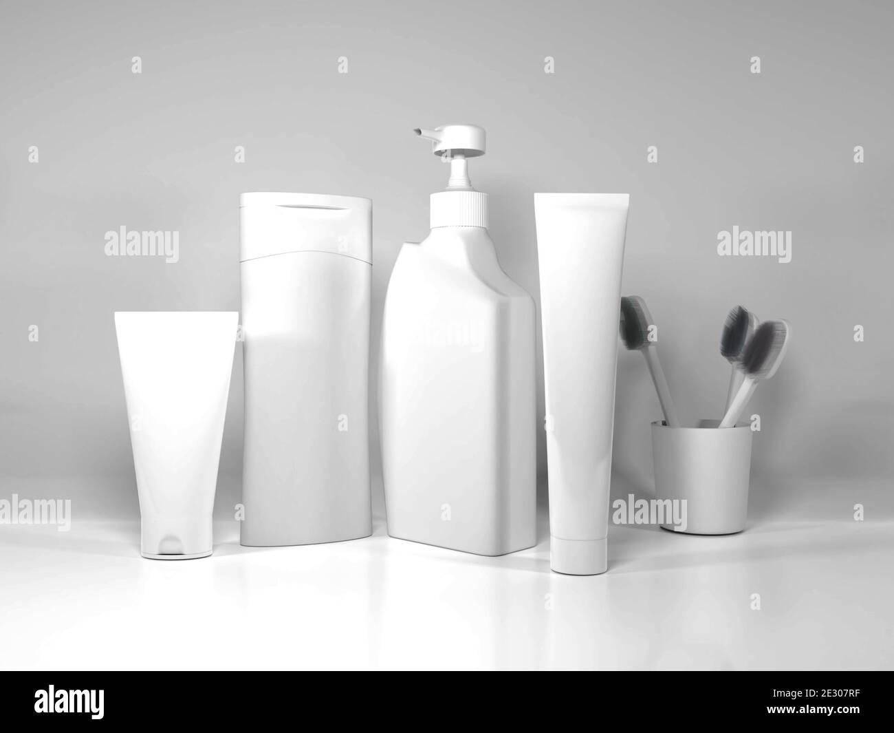 Bath Kit Set Mockup Scene Stock Photo - Alamy