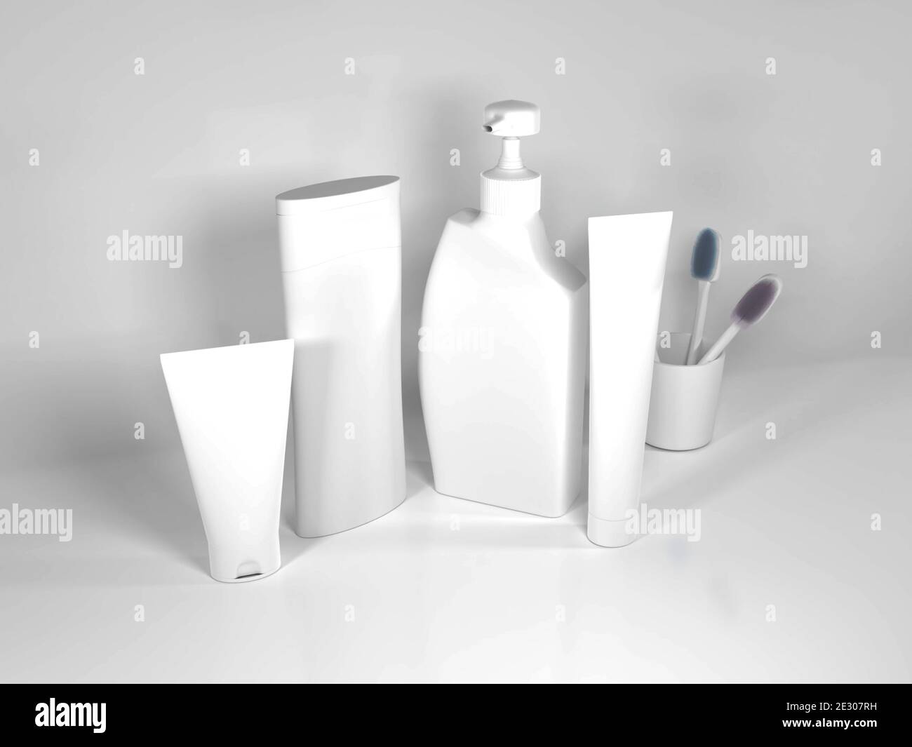 Bath Kit Set Mockup Scene Stock Photo - Alamy