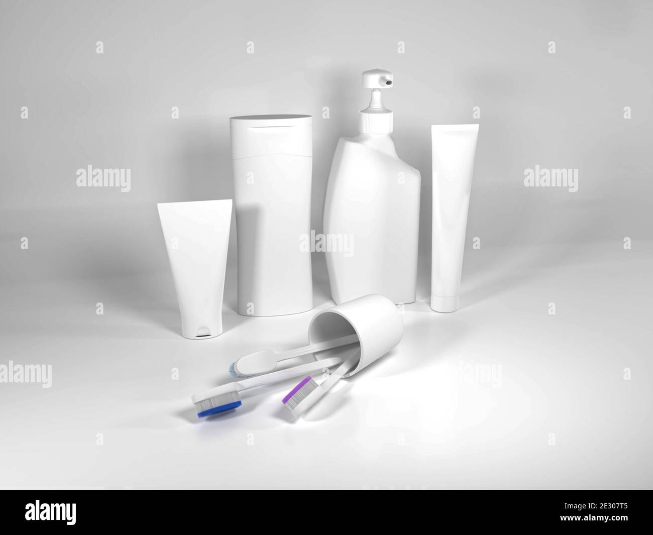 Bath Kit Set Mockup Scene Stock Photo - Alamy