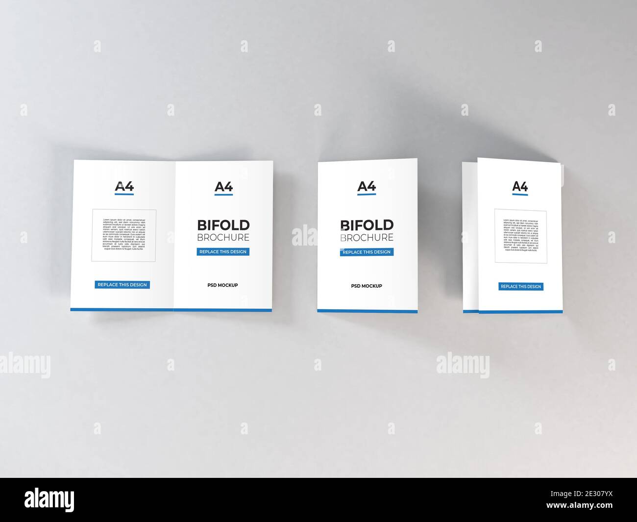 Download Realistic A4 Bifold Brochure Mockup Template Psd Stock Photo Alamy