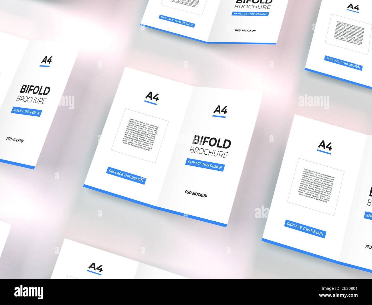 Realistic A4 Bifold Brochure Mockup Template PSD Stock Photo - Alamy