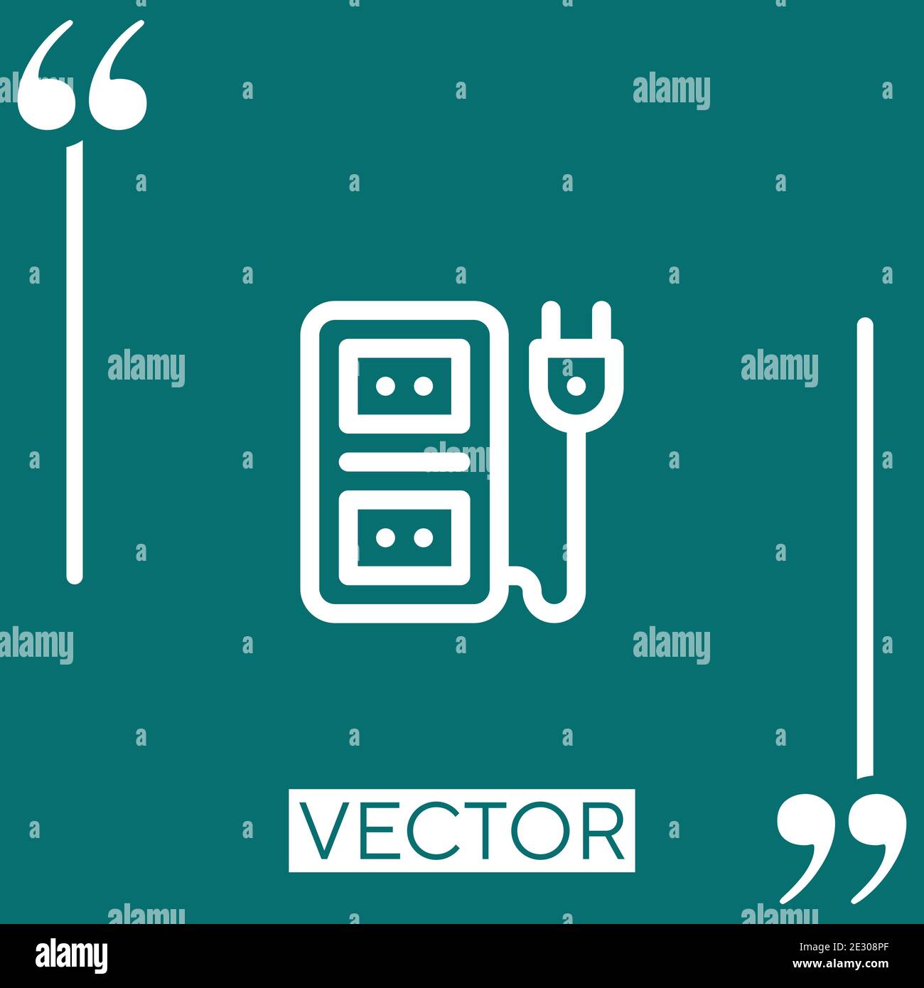 socket vector icon Linear icon. Editable stroke line Stock Vector