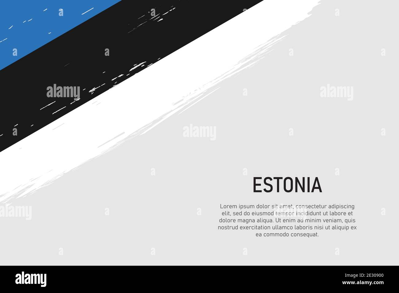 Grunge styled brush stroke background with flag of Estonia. Template ...