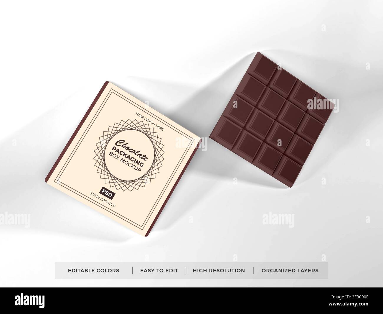 Realistic Chocolate Box Packaging Mockup Stock Photo Alamy