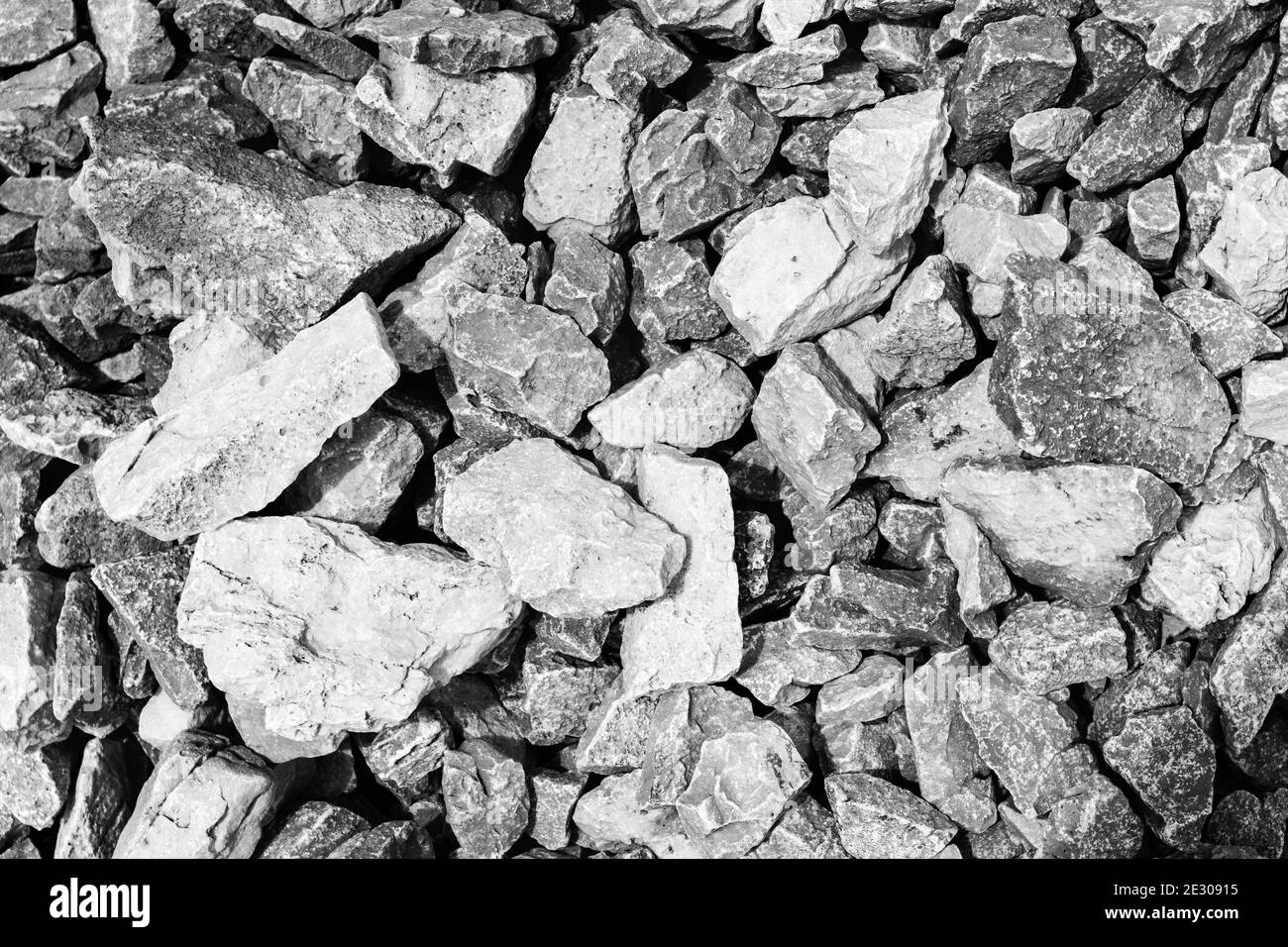 Detail of a landslide, accumulations of stones. Pattern, background, texture.. Tambre, Alpago, Belluno, Italy Stock Photo