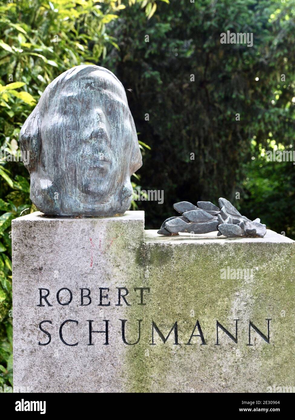 Sculpture of Robert Schumann in Duesseldorf Stock Photo