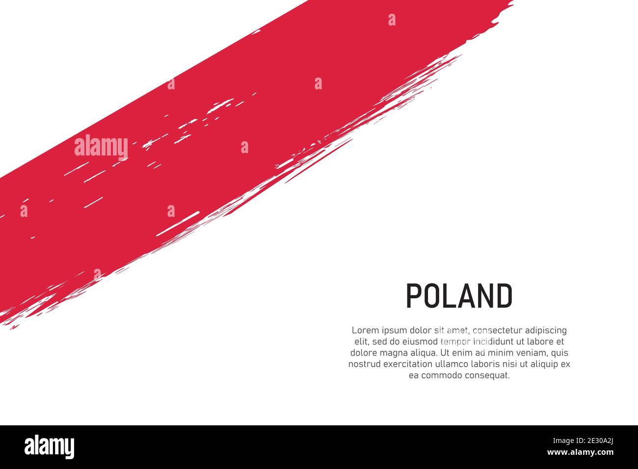 Grunge styled brush stroke background with flag of Poland. Template for ...