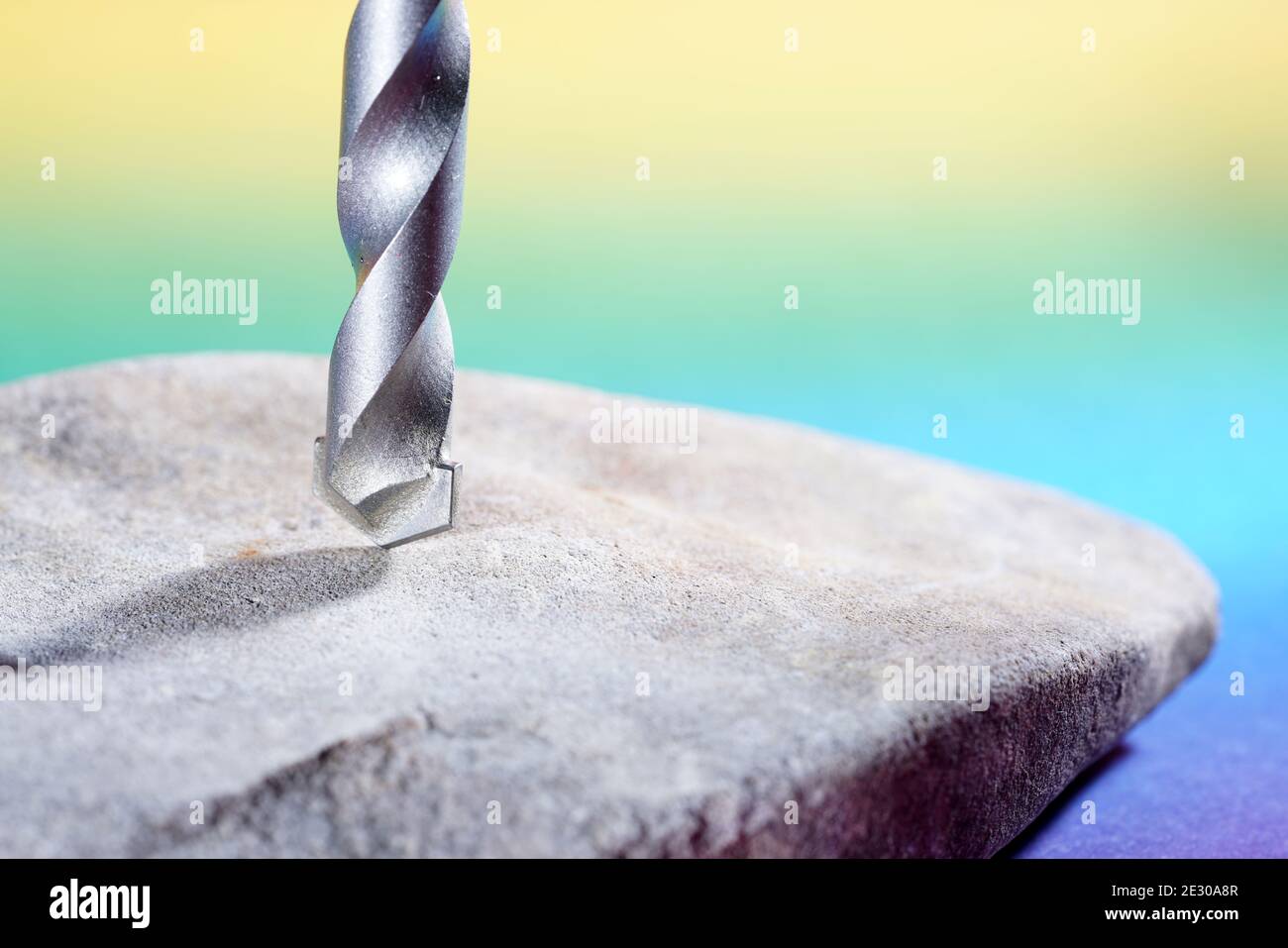 Drill for drilling natural stone Stock Photo Alamy