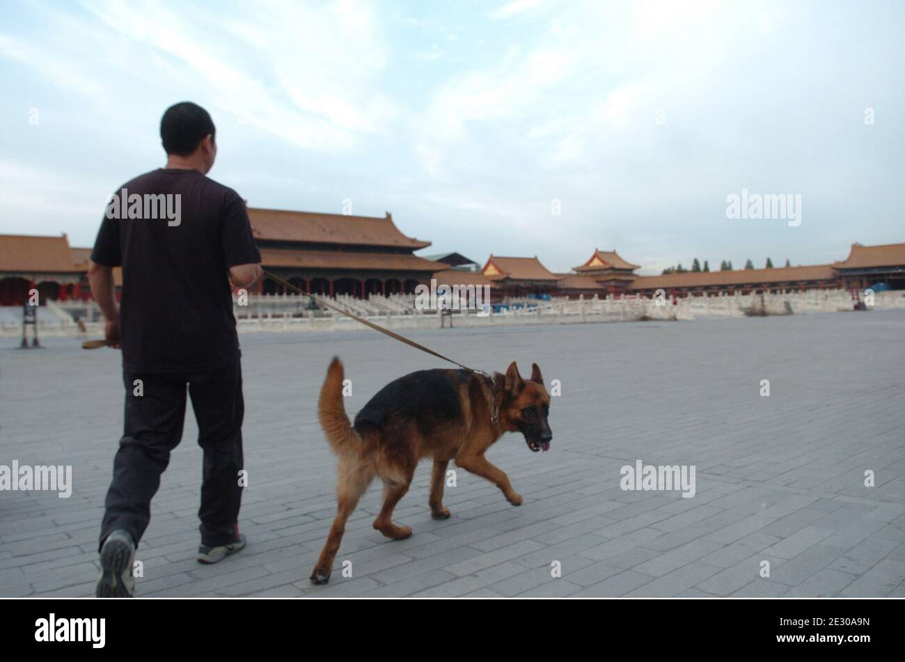 A man with a dog in the Imperial Palace high quality photo Stock Photo ...