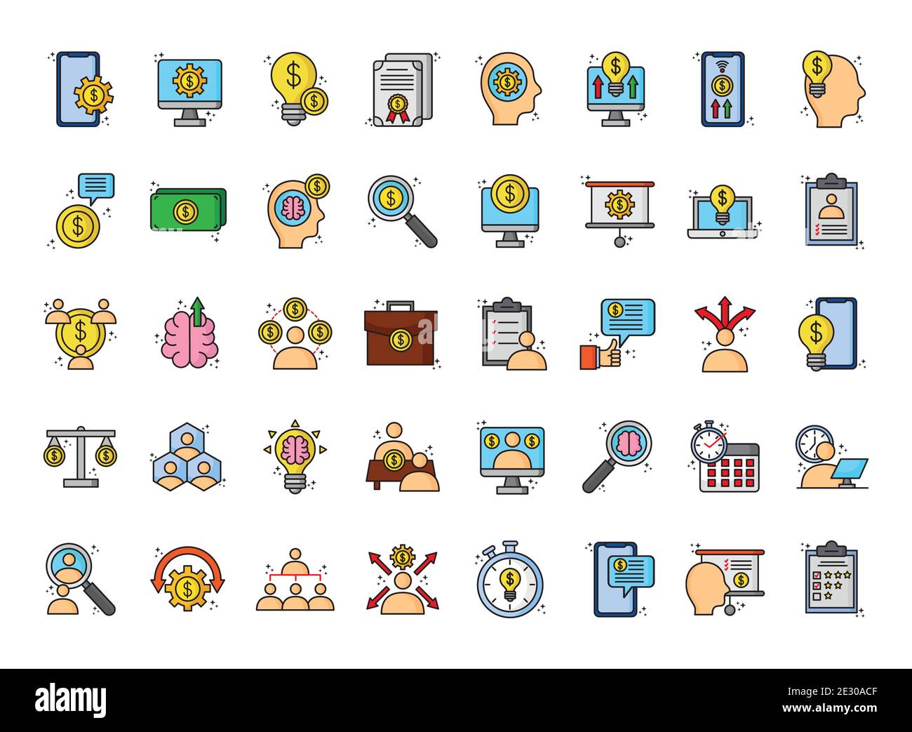 bundle of fourty financial business set icons Stock Vector Image & Art ...