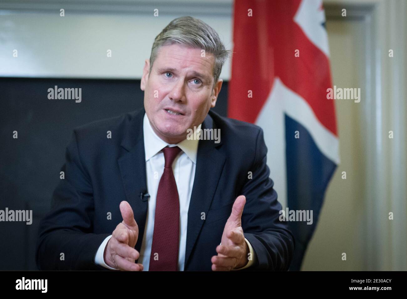 File photo dated 5/1/20121 of Labour leader Sir Keir Starmer who is to set out his 'optimistic' vision for a wide-ranging new relationship with the United States under Joe Biden. In a keynote address to the Fabian Society conference on Saturday, he will accuse Boris Johnson of getting too close to the outgoing president. Stock Photo