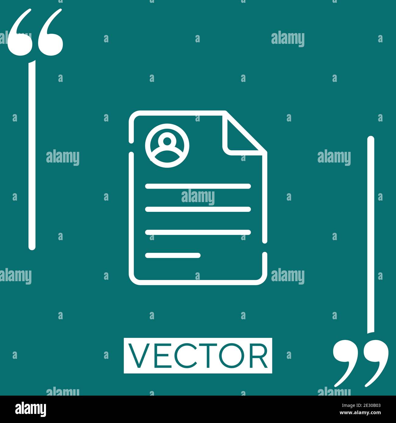 curriculum vitae vector icon Linear icon. Editable stroked line Stock Vector